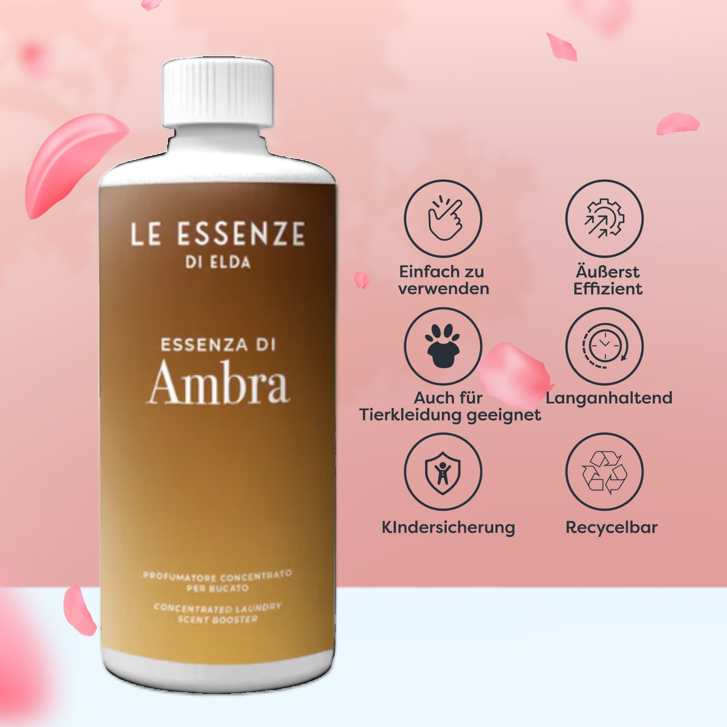 Waschparfüm mit echtem Parfumöl – Le Essenze di Elda 500ml ist ergiebiger & feiner komponiert als Puella oder Giovanni. Für Duftfans, die mehr wollen – nur bei waschparfuem24.de