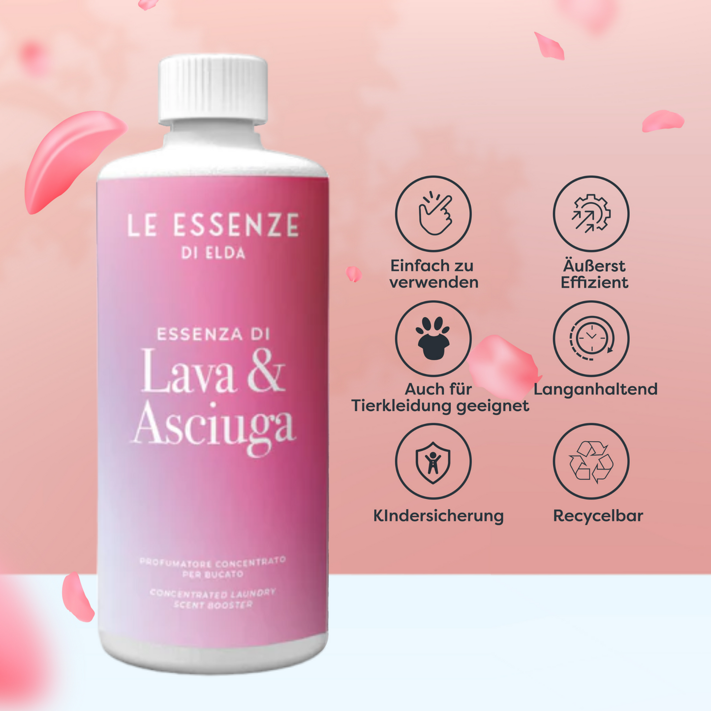 Luxus-Wäscheduft 500ml – tiefer komponiert, feiner abgestimmt & viel ergiebiger als herkömmliches bucato profumato von Amazon oder Import-Shops. Nur bei waschparfuem24.de