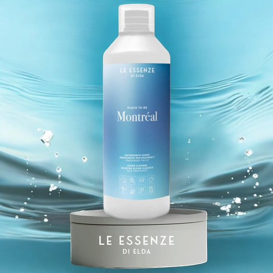 Bodenreiniger Montreal – 1-Liter-Flasche mit sanftem Talkduft von Le Essenze di Elda, erhältlich bei Waschparfüm24