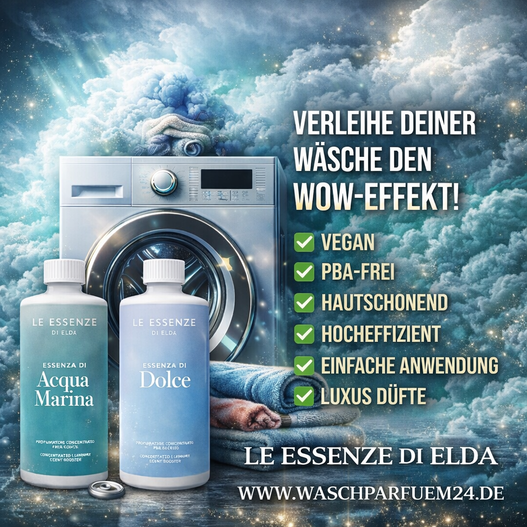 Magischer Wäscheball von Waschparfüm24 – chemiefreie Waschmittel-Alternative kombiniert mit Le Essenze di Elda Düften