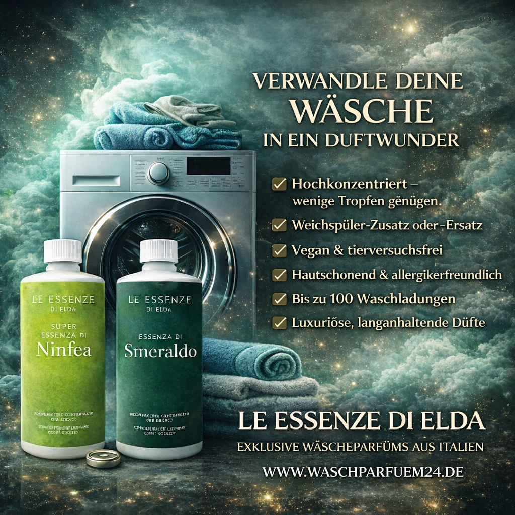 Waschmittel-Alternative von Waschparfüm24 – nachhaltiges Waschen in Kombination mit Le Essenze di Elda Wäscheparfüm