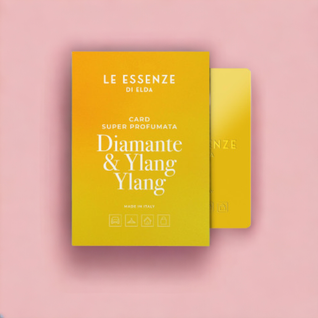 Duftkarte Diamante & Ylang Ylang von Le Essenze di Elda bei Waschparfüm24, exotischer Duftmix aus Blumen und Ylang Ylang, ideal für Taschen und Kleiderschränke