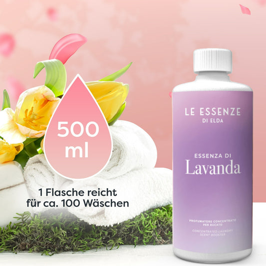 Lavanda Wäscheparfüm 500 ml von Le Essenze di Elda bei Waschparfüm24, intensiver Lavendelduft, sorgt für duftende Wäsche und ein entspannendes Wohngefühl.