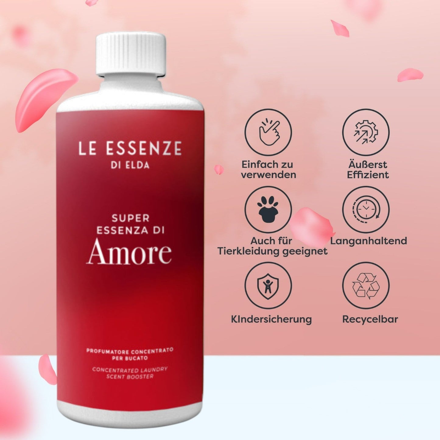 Wäscheparfüm Amore 500 ml – Süßer Amberduft voller Liebe - Waschparfüm24