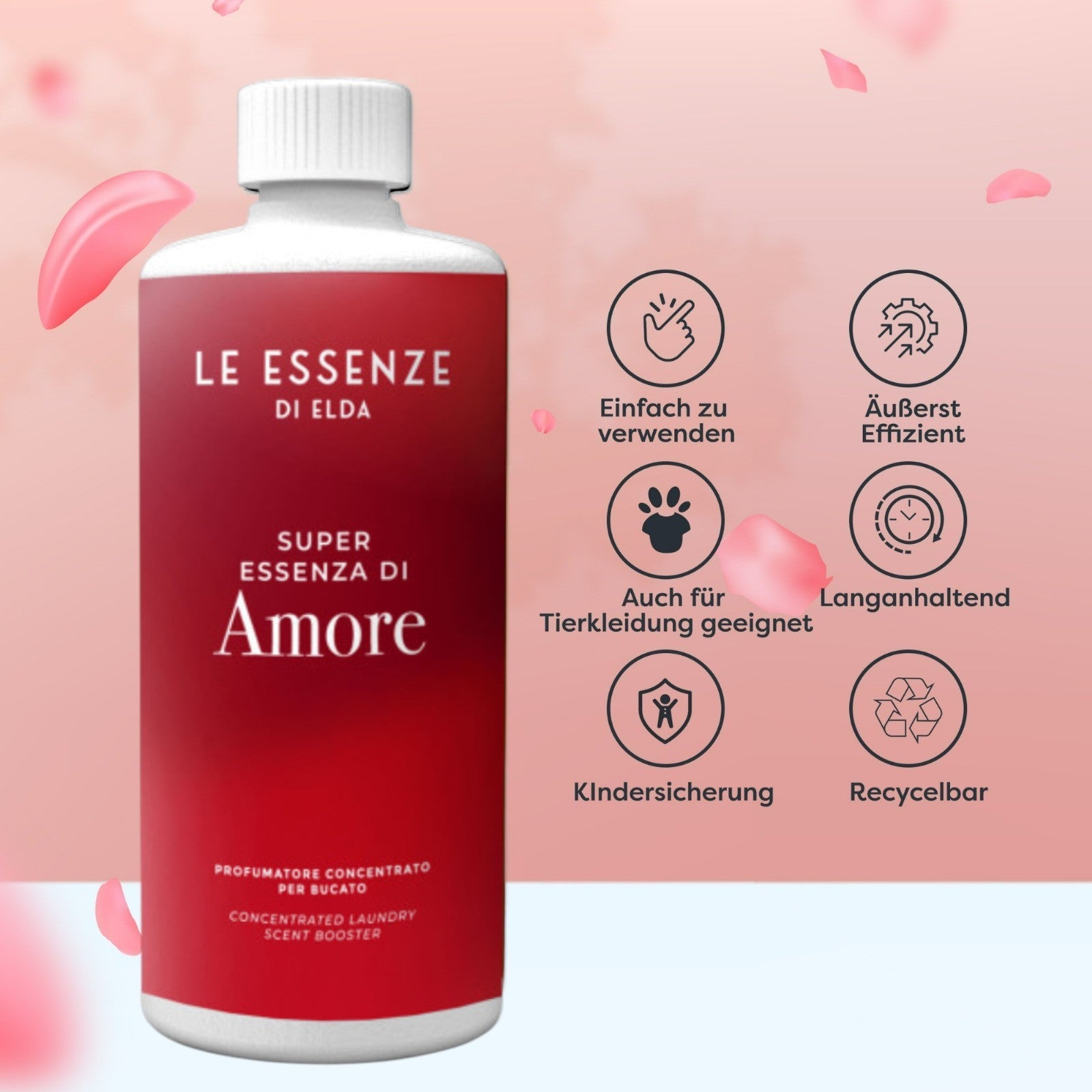 Wäscheparfüm Amore 500 ml – Süßer Amberduft voller Liebe - Waschparfüm24