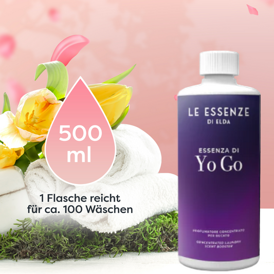 Yo Go Wäscheparfüm 500 ml von Le Essenze di Elda bei Waschparfüm24, frischer Meeresduft, ideal für duftende Textilien und langanhaltende Frische.